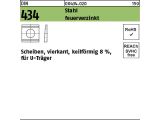 50 x U-Scheiben DIN 434 Stahl / &Uuml;H 26 feuerverzinkt Neigung 8 %