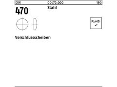 50 x Verschlußscheiben DIN 470 Stahl 50 (blank/schwarz)