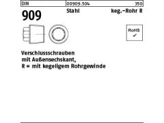 50 x Verschlußschrauben DIN 909 Stahl R 1/2 (blank/schwarz)