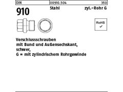 50 x Verschlussschrauben DIN 910 Stahl G 1/2 A (blank/schwarz)