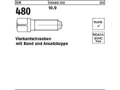 50 x Vierkantschrauben DIN 480 10.9 M10 x 50 (blank/schwarz)