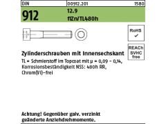 50 x Zylinderschrauben DIN 912 12.9 M16 x 35 Zinklammellen