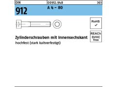 50 x Zylinderschrauben DIN 912 M16 x 25 Edelstahl A4-80