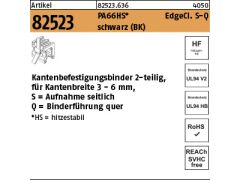 500 x Befestigungsbinder m. Edgeclip (Bef. an Kante) schwarz 4,6x200 S-Q für Kantenbreite 3 - 6 mm