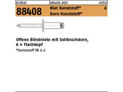 500 x Blindniete Kunststoff/Kunststoff Flachkopf - 5 x 12