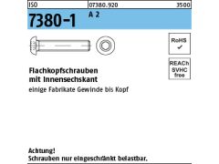 500 x Flachkopfschrauben ISO 7380-1, M4x20 (ISK) Edelstahl A2