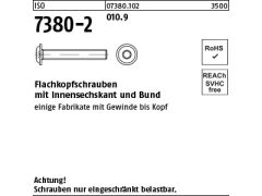500 x FLAKO-Schr. mit Bund ISO 7380-2, 10.9 M6x8 (blank/schwarz)