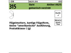 500 x Flügelmutter kleine Form M3 verzinkt