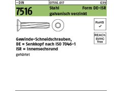 500 x Gew-Schneidschr. DIN 7516 Senkkopf M6x35 - T30 verzinkt