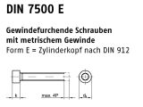500 x Gewindef. Schr. DIN 7500 gehärtet E Zyl. Kopf...
