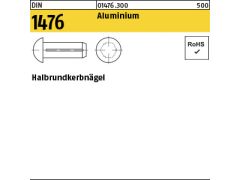 500 x Halbrundkerbnägel DIN 1476 Leichtmetall 2,5 x 6 Aluminium