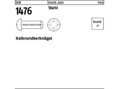 500 x Halbrundkerbnägel DIN 1476 Stahl 2,3 x 5 (blank/schwarz)