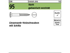 500 x Holzschrauben DIN 95 Stahl 2x20 verzinkt