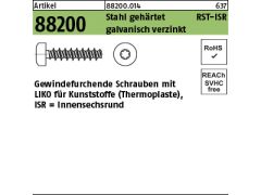 500 x Schrauben mit Kunststoffgewinde Linsenkopf, ISR 4 x 14 -T20 verzinkt