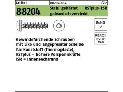 500 x Kunststoff Schrauben Linsenkopf, ISR 5 x 20 -T25 verzinkt