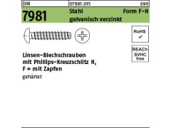 500 x Linsen Blechschr.  DIN 7981-F 5,5x22 - H verzinkt