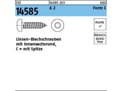500 x Linsenblechschrauben ISO 14585-C 4,2x45 -T20 Edelstahl A2