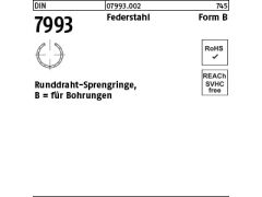 500 x Runddraht-Sprengringe DIN 7993 Federstahl-Draht Form B 7 (blank/schwarz)