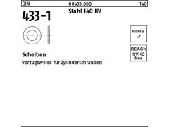 500 x Scheiben DIN 433 -1 Stahl 2,2 (blank/schwarz)
