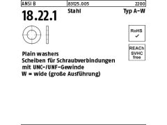 500 x Scheiben für Zoll Schrauben Type A-W 3/8 (0,438 x 1,000 x 0,083)