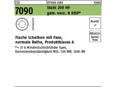 500 x Scheiben ISO 7090 M12 (13x24x2,5) 200 HV, verzinkt DiSP