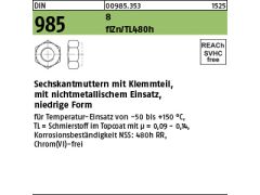 500 x Sechskantmuttern DIN 985 8 M8 Zinklammellen