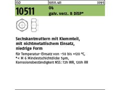 500 x Sechskantmuttern ISO 10511 Kl.4 M10 DiSP (Dickschichtpass.)
