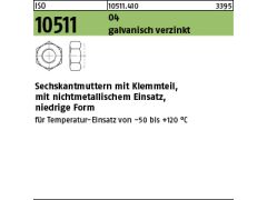 500 x Sechskantmuttern ISO 10511 Kl.4 M10 verzinkt
