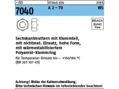 500 x Sechskantmuttern ISO 7040 M5 m. braunem Ring, Edelstahl A2-70