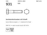 Schn&auml;ppchenartikel - 500 x Sechskantschrauben DIN 931 8.8 M4 x 40