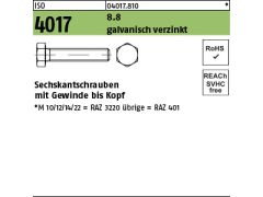 500 x Sechskantschrauben ISO 4017 8.8 M3 x 6 verzinkt