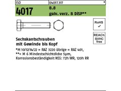 500 x Sechskantschrauben ISO 4017 8.8 M4 x 20 DiSP (Dickschichtpass.)