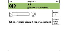 500 x Zylinderschrauben DIN 912 8.8 M4 x 28 verzinkt