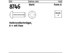 5000 x Halbrundkerbnägel ISO 8746 Stahl 2x6 (blank/schwarz)