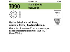 1000 x ISO 7090 Stahl 6 ( 6,4 x 12 x 1,6) 300 HV, Zinklamellen