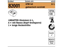 1 x LINDAPTER GT 40 Klemmen A- L, M24 galv. verzinkt, lang