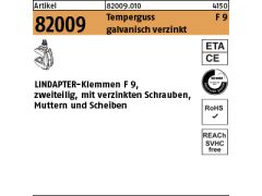 1 x LINDAPTER GT F 9 M16 galv. verzinkt, komplett