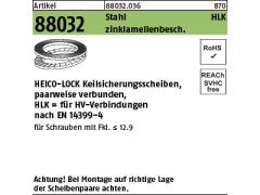 100 x Keilsicherungsscheiben Heico-Lock für HV 17 x 30 x 3,7 Zinklamellen