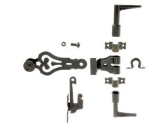 Klappladen Sicherheitsbeschlag für Rundstange, Schwarz