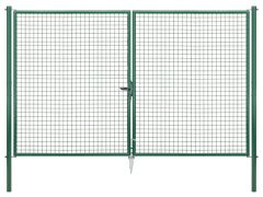 Wellengitter Doppelltor verzinkt, grün RAL 6005 - 3044 x 2000mm