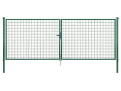 Wellengitter Doppelltor verzinkt, grün RAL 6005 - 4004 x 1500mm
