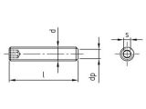 50 x Gewindestifte mit ISK und Kegelkuppe DIN913 / ISO 4026 Edelstahl A2 M12X100