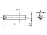 500 x Gewindestifte mit ISK und Ringschneide DIN 916 / ISO 4029 Edelstahl A2 M2X2