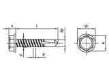 500 x Bohrschrauben mit Sechskantkopf und Bund, Form K DIN 7504 A4 6,3X19