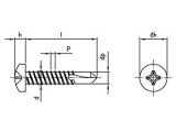1000 x Bohrschrauben mit Linsenkopf, Form M DIN 7504 A4 3,5X22 H