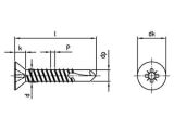 200 x Bohrschrauben mit Senkkopf, Form O DIN 7504 A4 6,3X90 Z