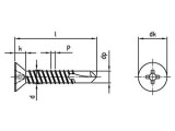 1000 x Bohrschrauben mit Senkkopf, Form O DIN 7504 A4 2,9X19 H