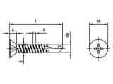 1000 x Bohrschrauben mit Senkkopf, Form O DIN 7504 A4 4,8X25 H