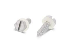 500 x Blechschraube Sechskant mit Schlitz und Gleitsilberbeschichtung DIN 7976 A2 C 4,2x Blechschraube Sechskant19 SZ, Polyamidscheibe 10 mm