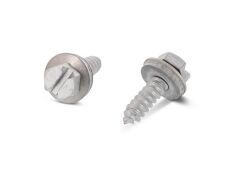 500 x Blechschraube Sechskant mit Schlitz und Gleitsilberbeschichtung DIN 7976 A2 C 4,8x Blechschraube Sechskant19 SZ, EPDM-Dichtscheibe 12 mm